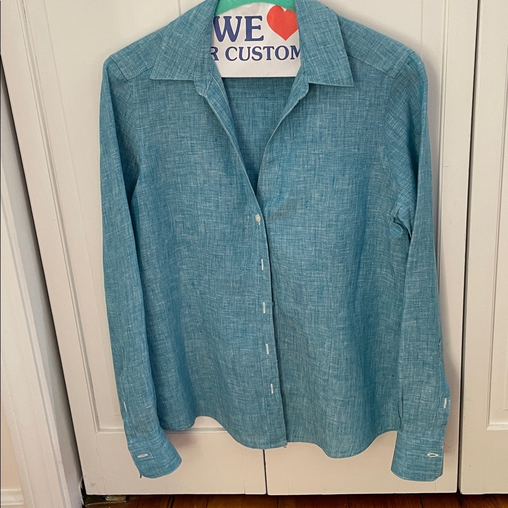 Women’s Brooks Brothers Teal Casual Button Down Shirt - Picture 6 of 8